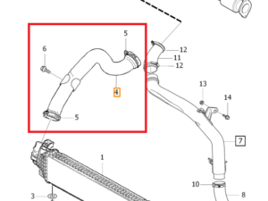 C30/S40/V50 1.6 Intercoolerisse minev toru